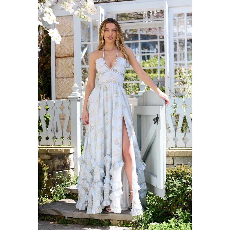 The Scarlette Dress in Victorian Blue Roses