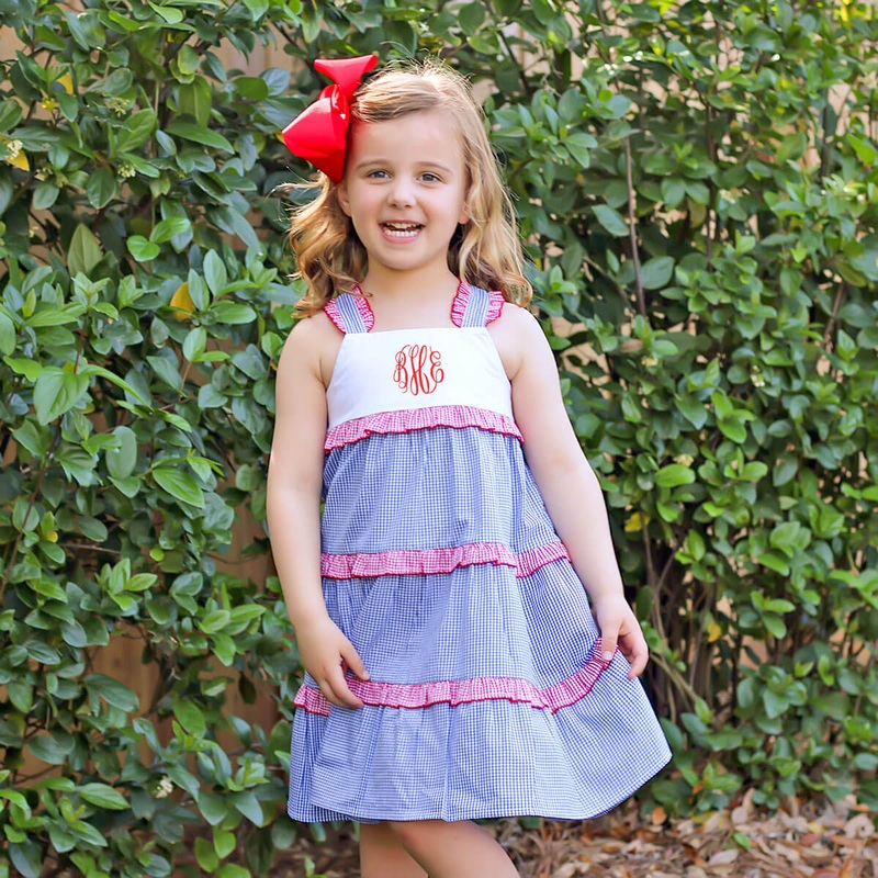 American Red & Blue Gingham Callie Dress