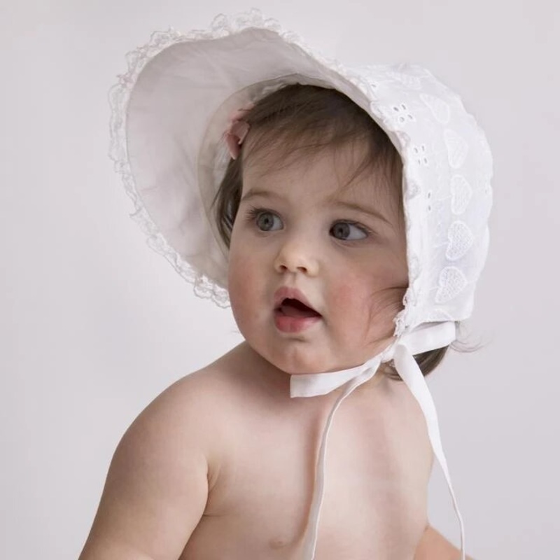 Baby Girl Heart Eyelet Sunbonnet 1815