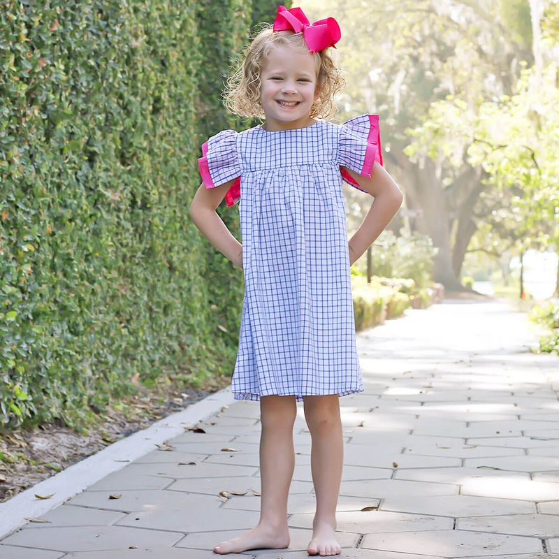 Blue Windowpane Maeve Dress