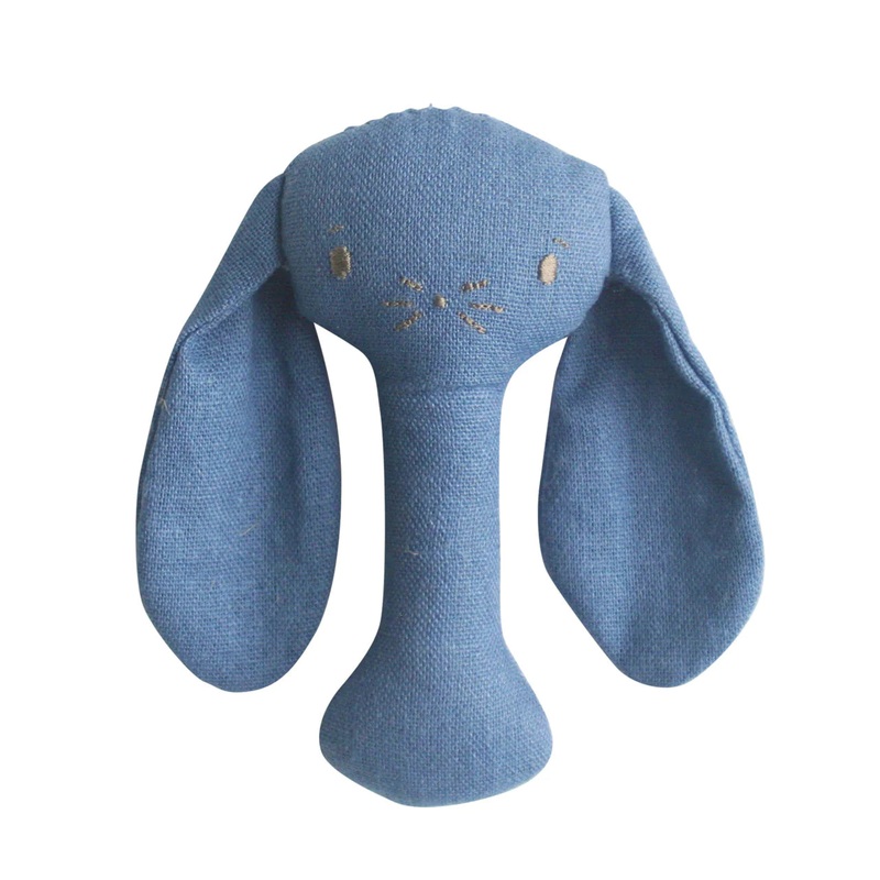 Bobby Bunny Stick Rattle - Chambray Linen