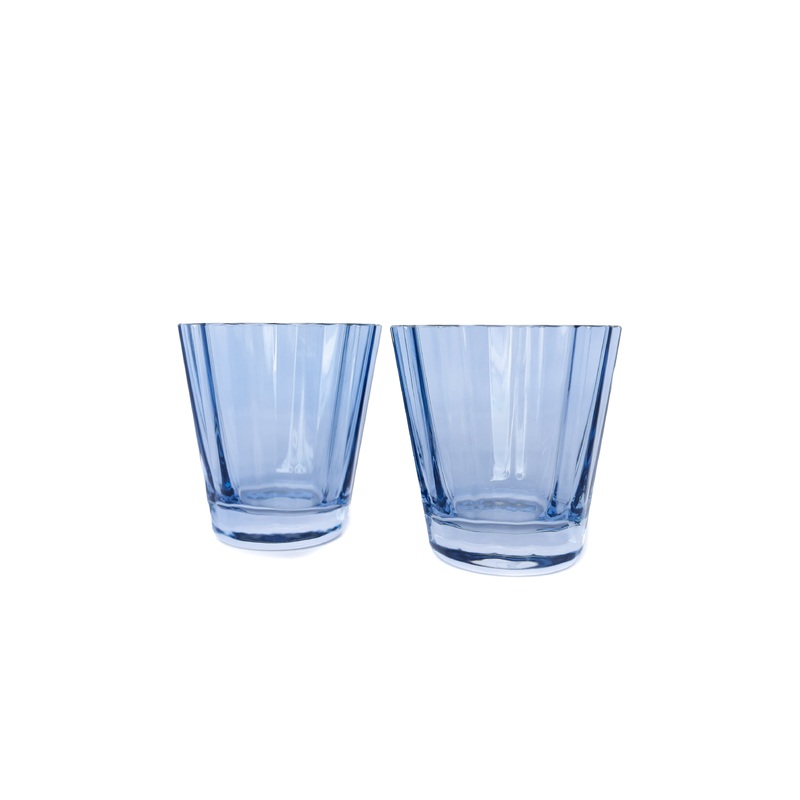 Estelle Colored Sunday Low Balls, Set of 2 in Cobalt Blue