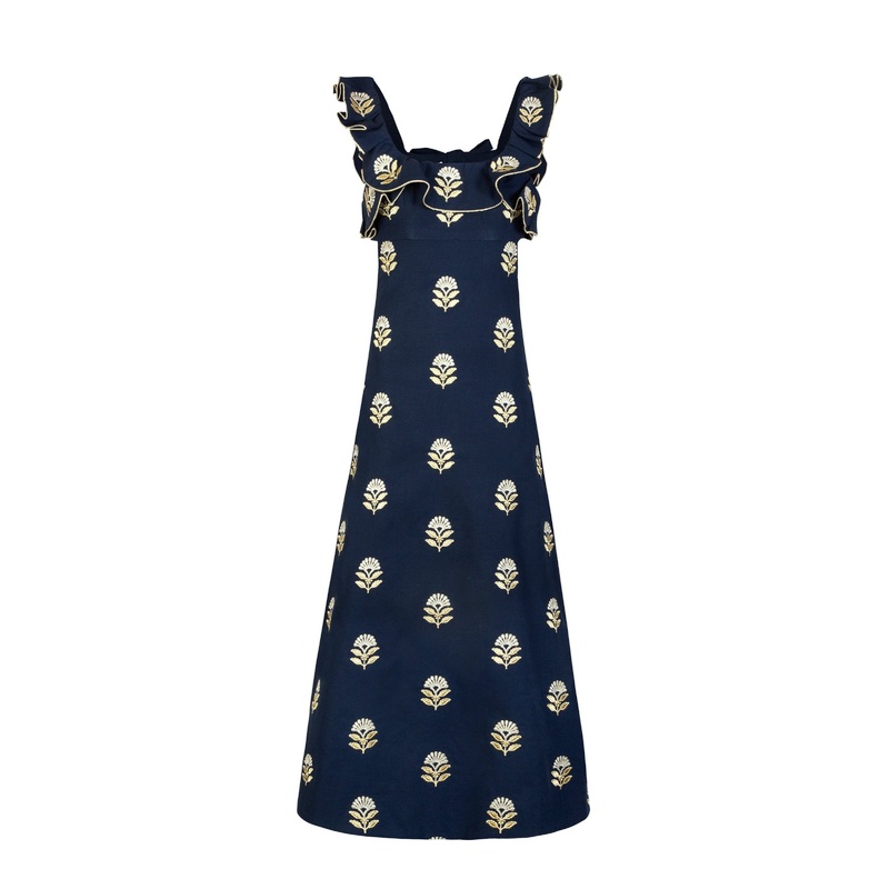 Malika Dress in Navy