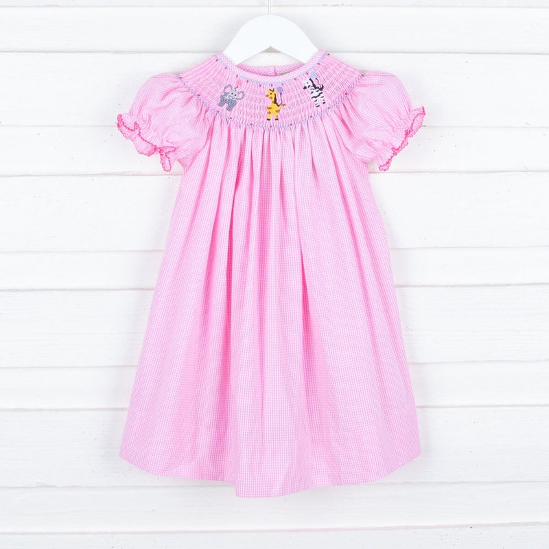 Safari Party Smocked Pink Dress