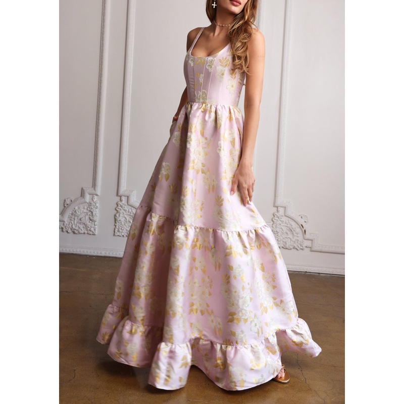 The Avery Dress in Light Lilac Baroque Floral