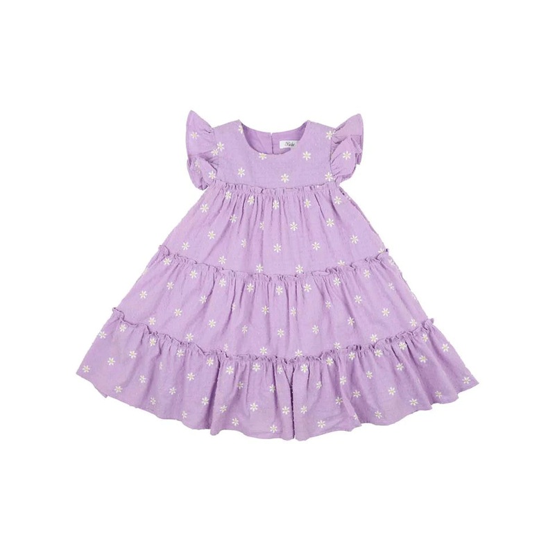 Bebe Indi Tiered dress in purple