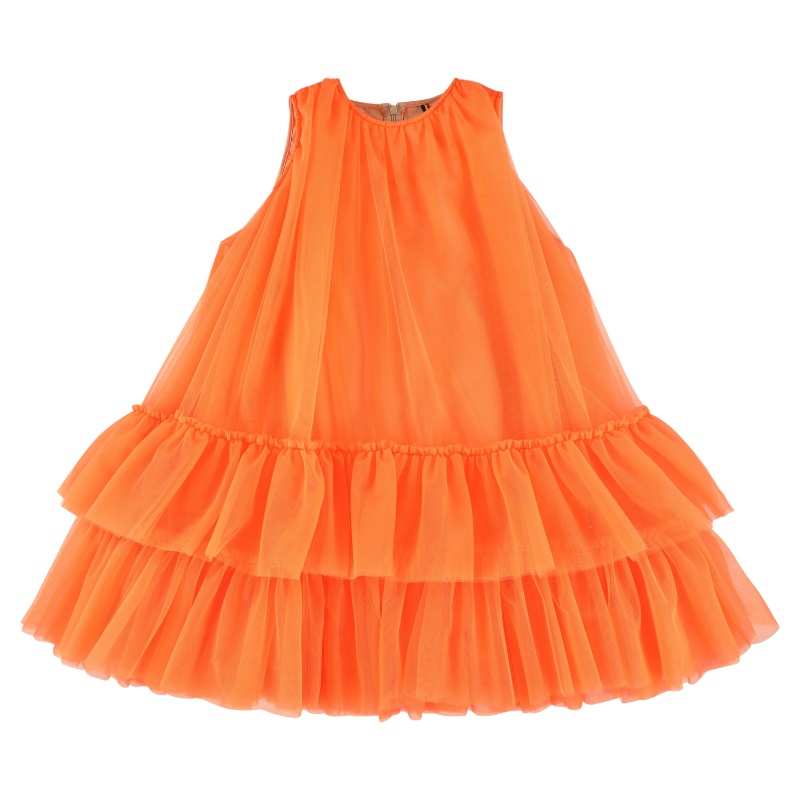 caroline bosmans dress tulle fluorescent orange