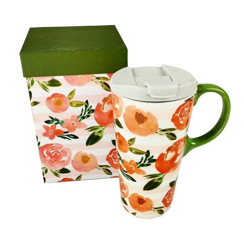 Ceramic Travel Cup Pink Peony 3CTC047937