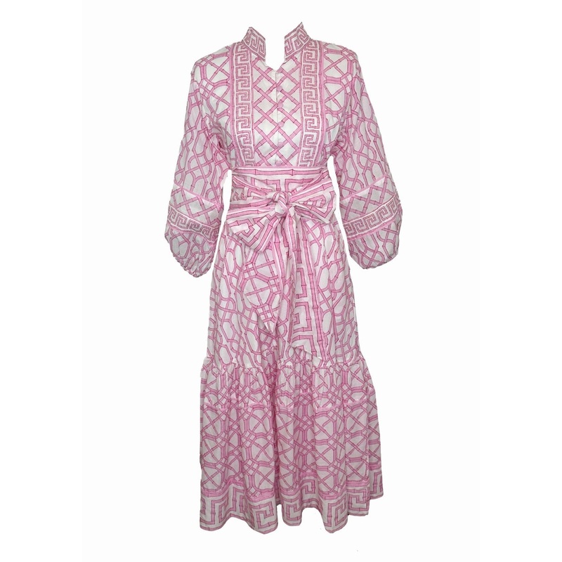 Flounce Dress in Hibiscus Bamboo