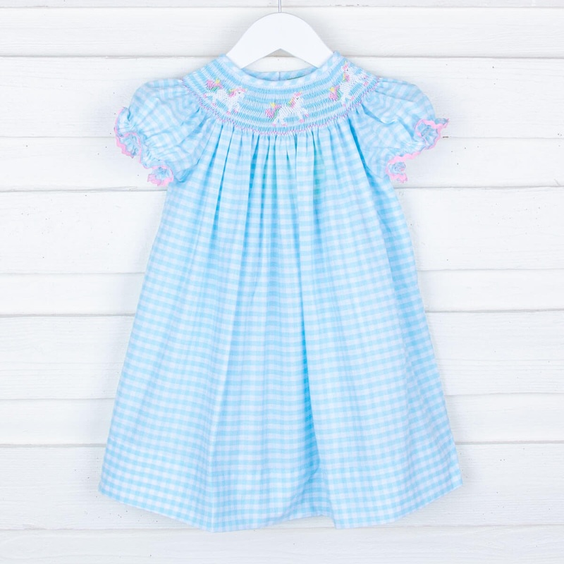 Magical Unicorn Smocked Bishop Dress