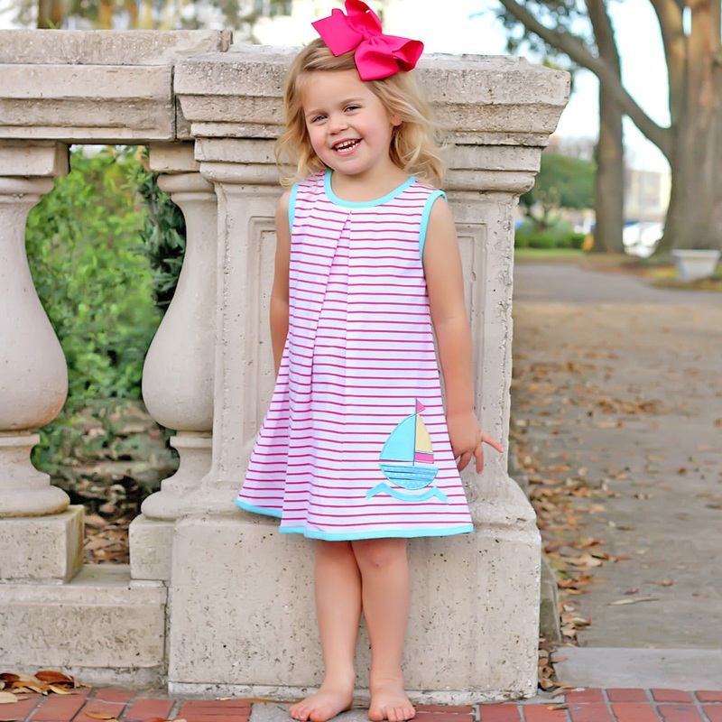Pink Stripe Sailboat Dress