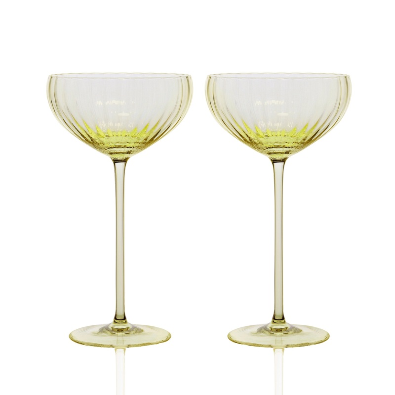 Quinn Citrine Coupe Glasses, Set of 2