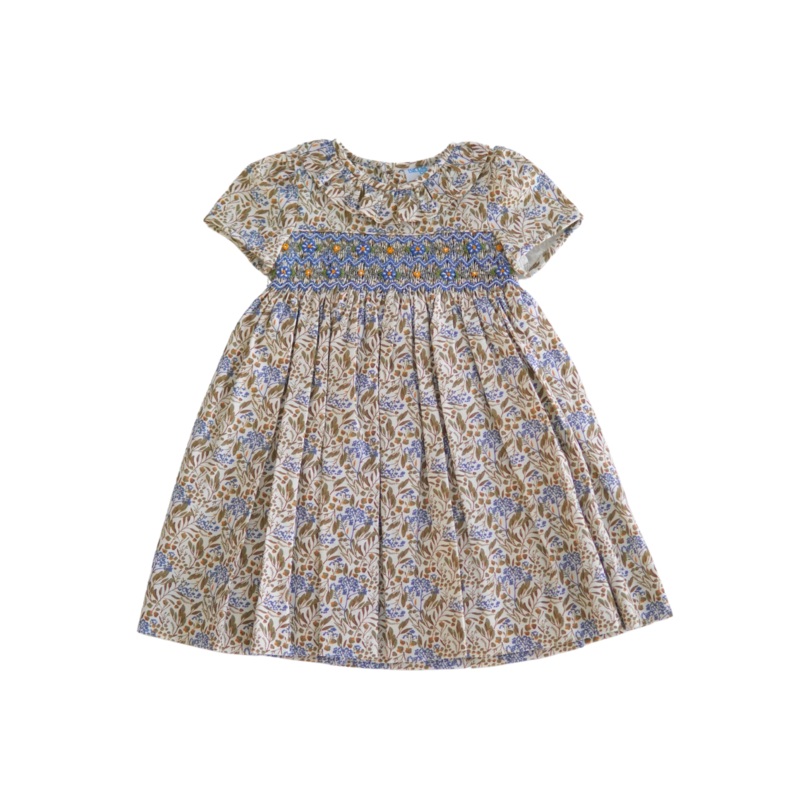 Autumn Floral Smocked Dress