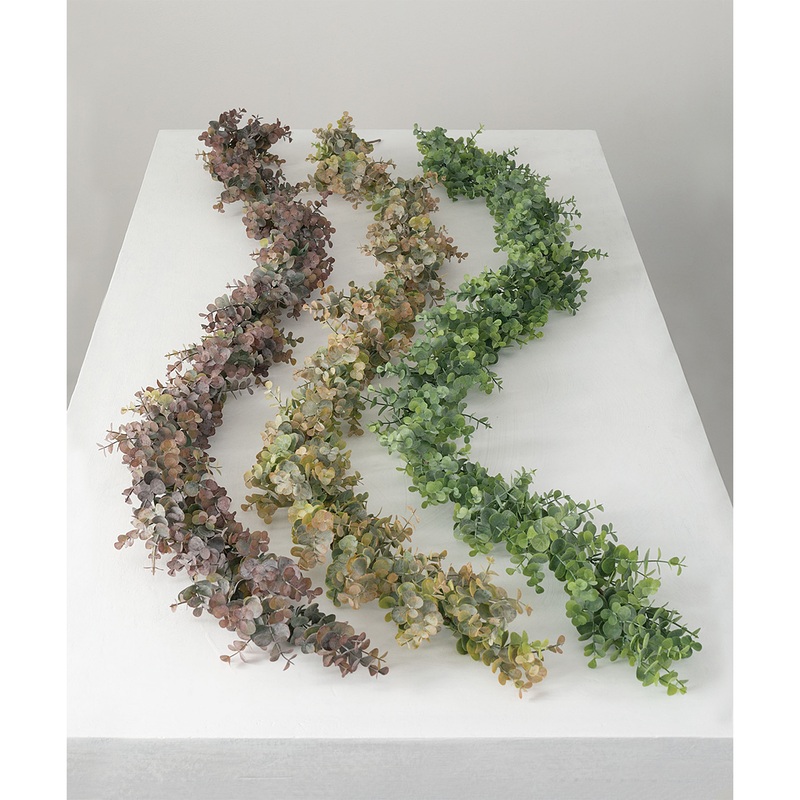 Green & Orange Eucalyptus Garland Set of 3 02418GD