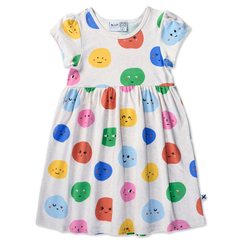 Minti Happy Dots Dress Oatmeal Marle in cream E3248081799