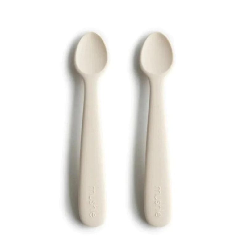 Mushie Feeding Spoons | Ivory Duo
