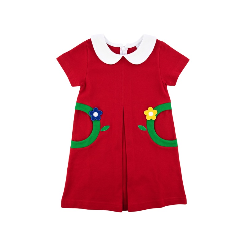 Pique Knit Dress with Flowers