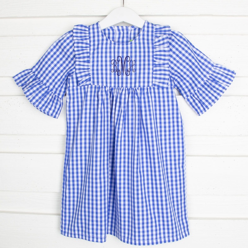 Royal Gingham Olivia Dress