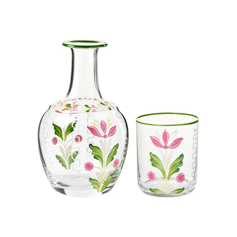 Murano Tulip Hand-Painted Bedside Set