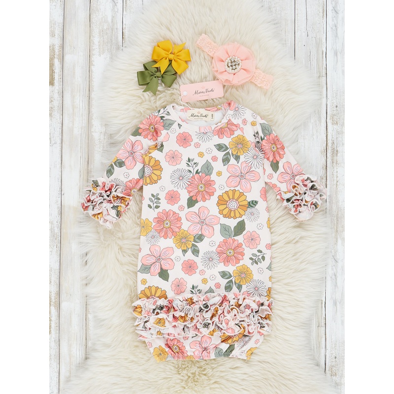 Pink Marigold Dreams Ruffle Sleep Gown