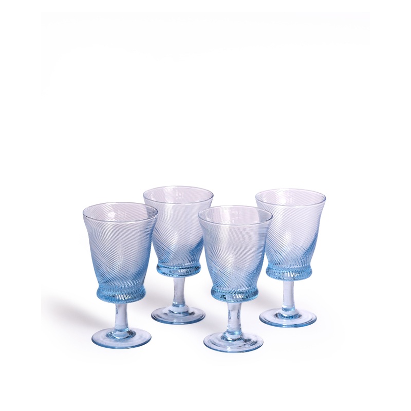 Spiral Wine Glasses, Set of 4