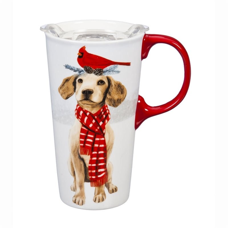 Ceramic Travel Cup Christmas Dog 3CTC007204A