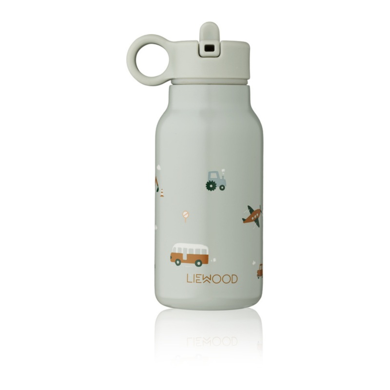 Liewood Falk Water Bottle 350ml | Vehicles Dove Blue