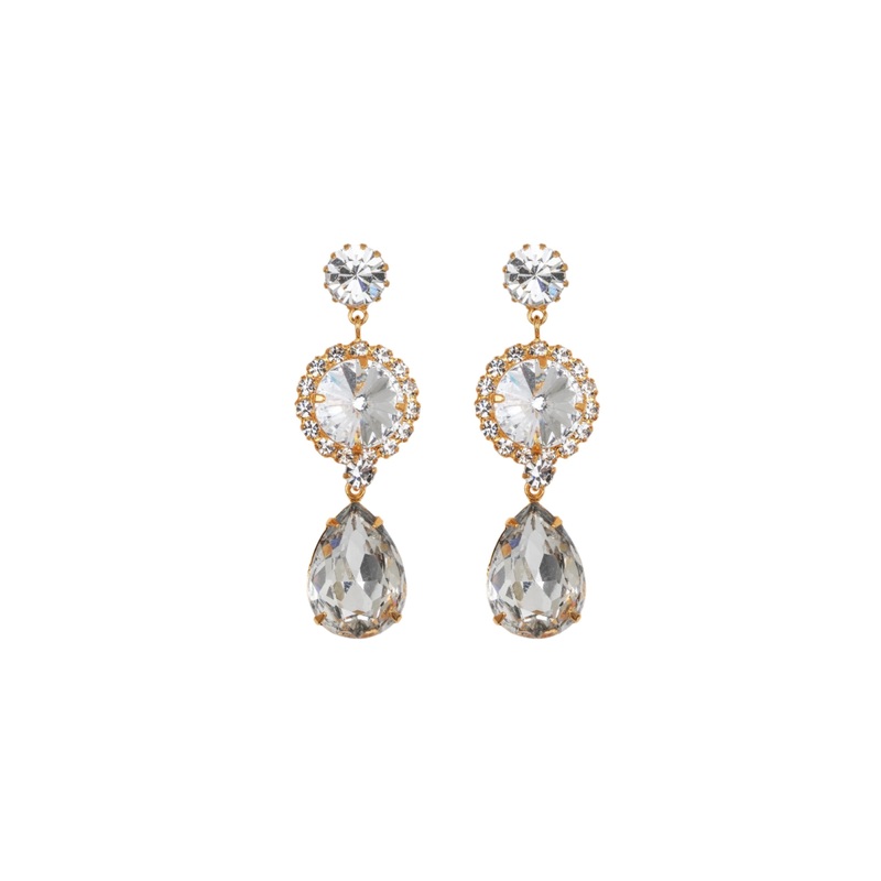 Marisol Earrings in Crystal Antique Gold