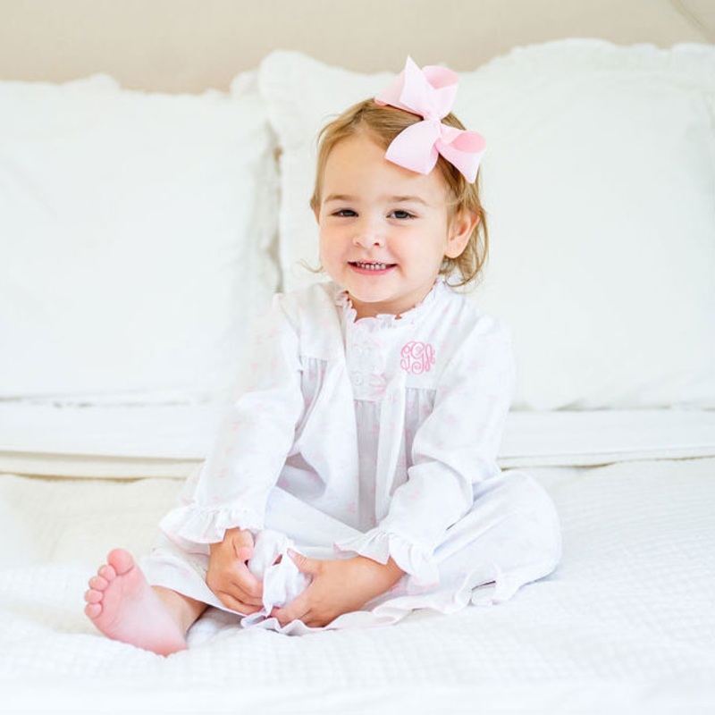 Pink Bow Long Sleeve Nightgown
