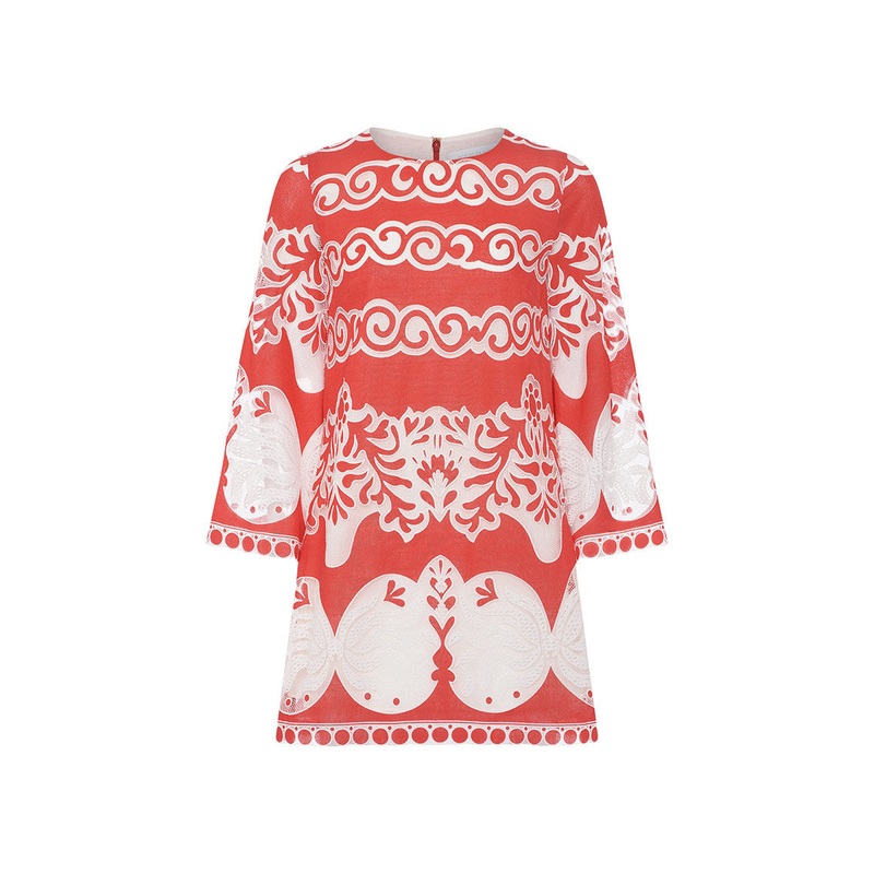 Stevie Lace Mini Dress in Red