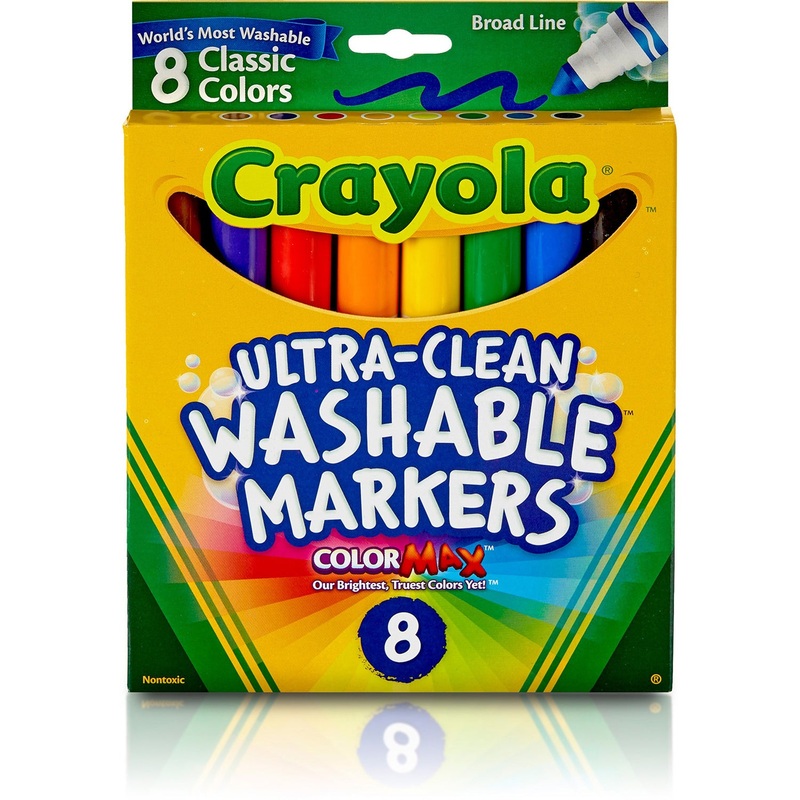 8-Count Ultra-Clean Broad Line Washable Markers 58-7808