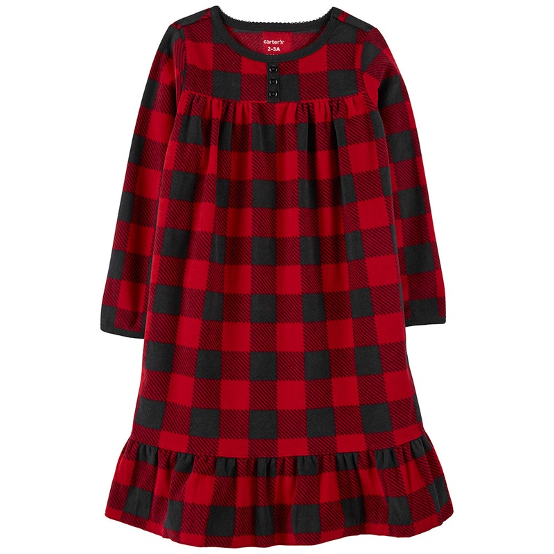 Girls' Buffalo Check Fleece Nightgown 3P863710