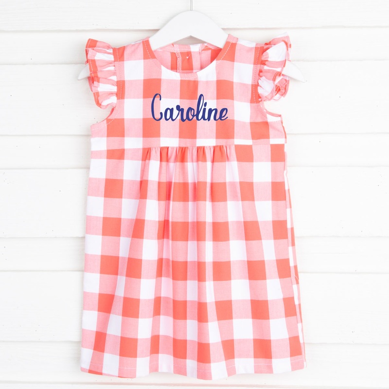 Melon Check Anna Dress