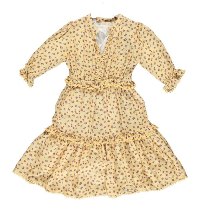 simple kids agra dress yellow