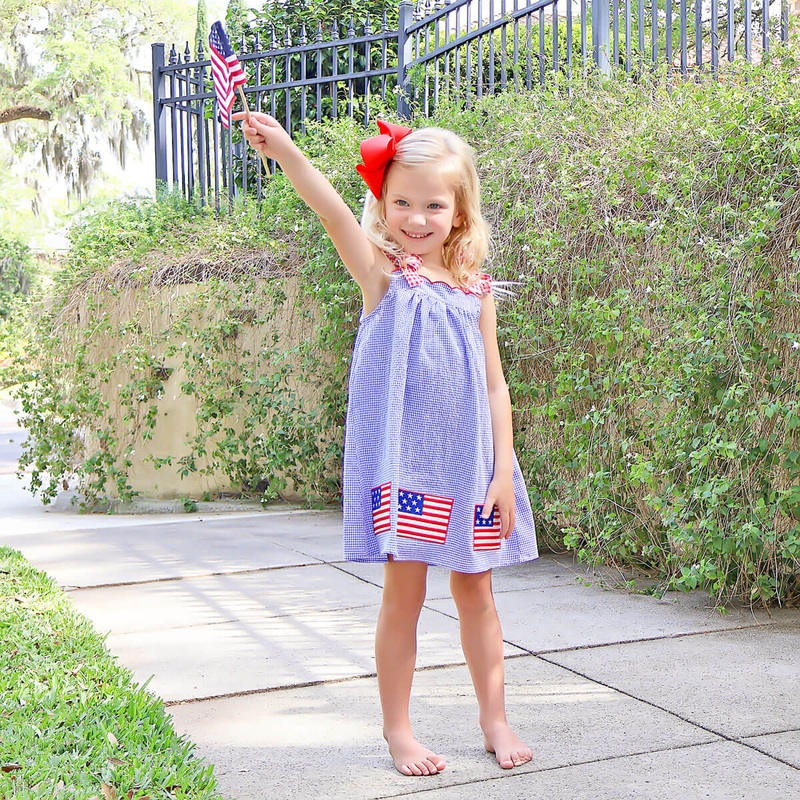 American Flag Blue Gingham Aurora Dress