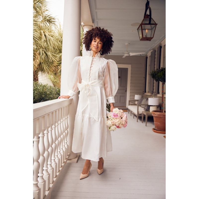 Athenee Dress in Ivory Silk Organza