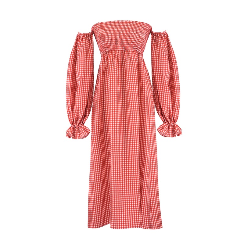 Atlanta Linen Dress in Red Gingham