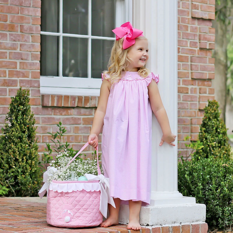 Easter Fun Pink Stripe Smocked Dress