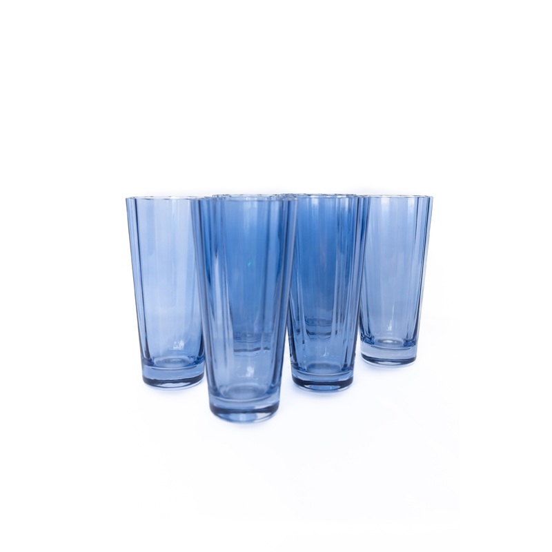 Estelle Colored Sunday High Balls, Set of 6 in Cobalt Blue