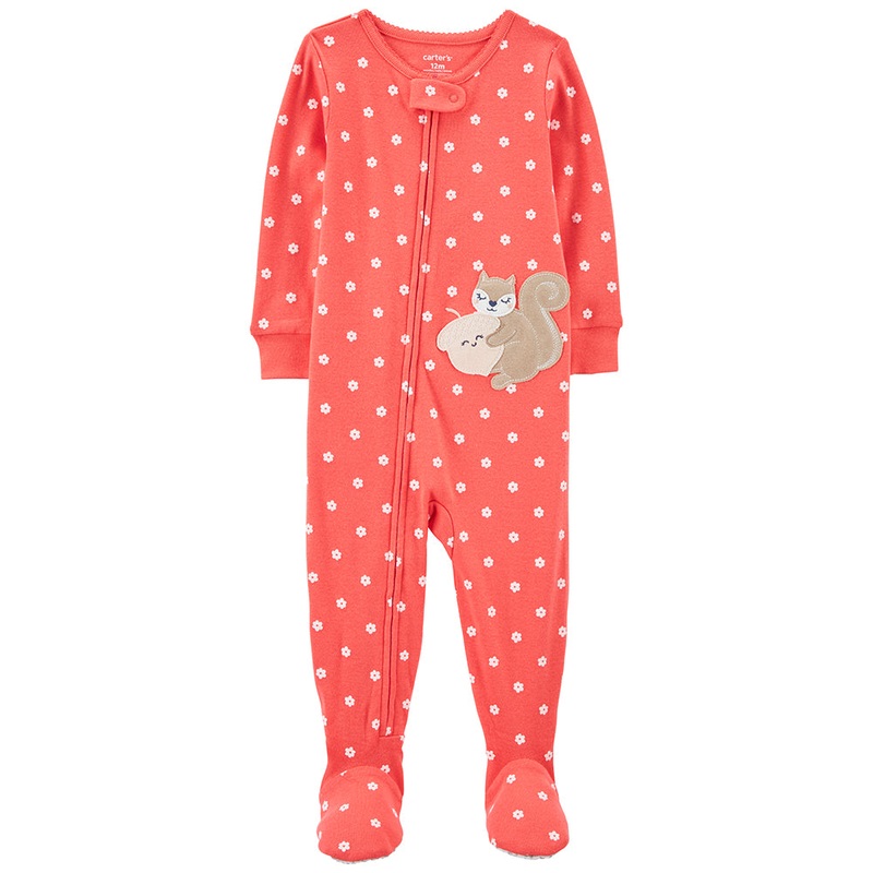 Girls' 1-Piece Squirrel Footie Pajamas 1P858710