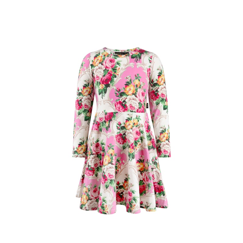 Rock Your Baby rosette long sleeve waisted dress