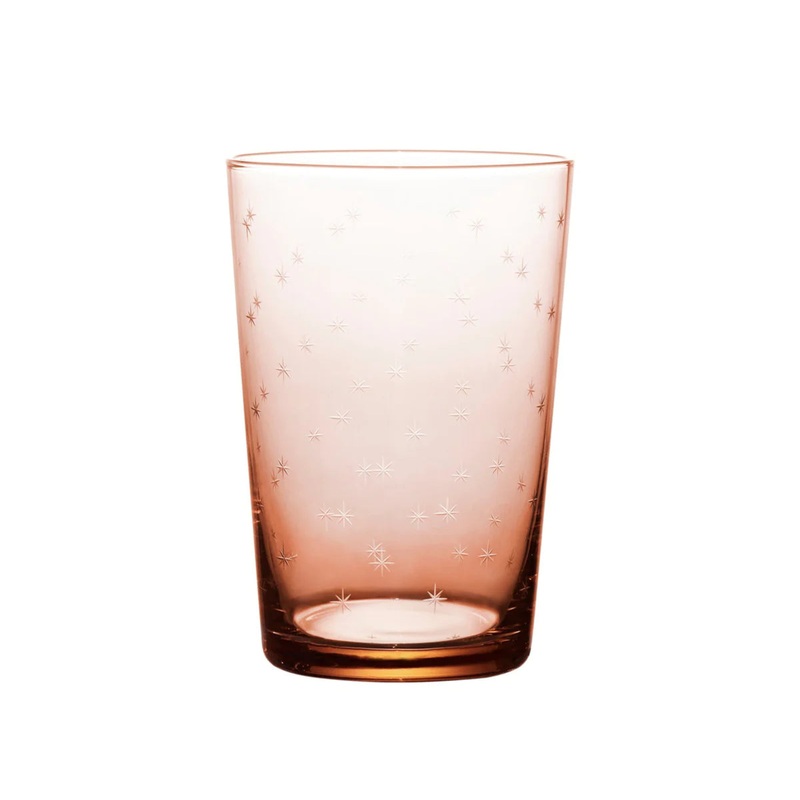 Rose Tumblers With Stars Design, Set of 4