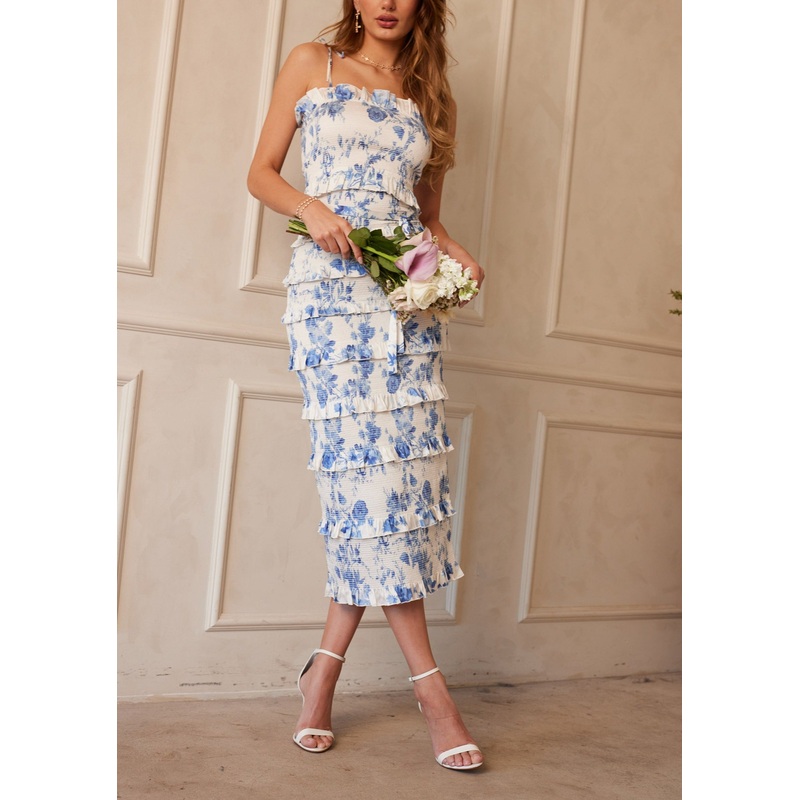 The Lily Dress in Provencal Blue Floral