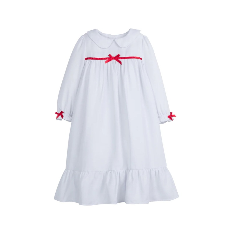 Classic Nightgown in White with Red Bow