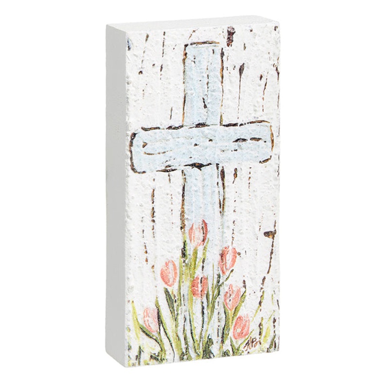 Cross Textured Wood Block 4357325
