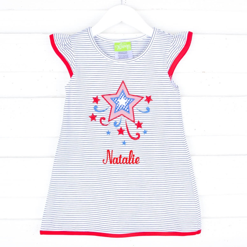 Happy Fourth Blue Stripe Milly Dress