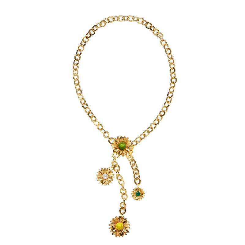 Limoncello Cascade Necklace in Green & Yellow