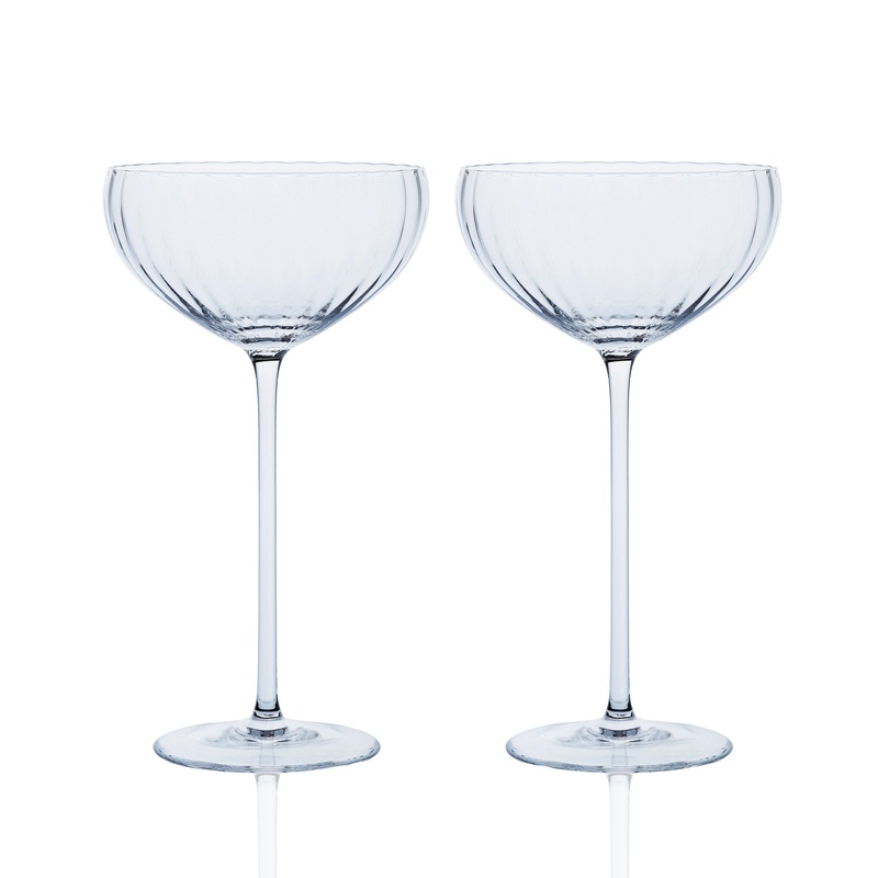 Quinn Crystal Clear Coupe Glasses, Set of 2