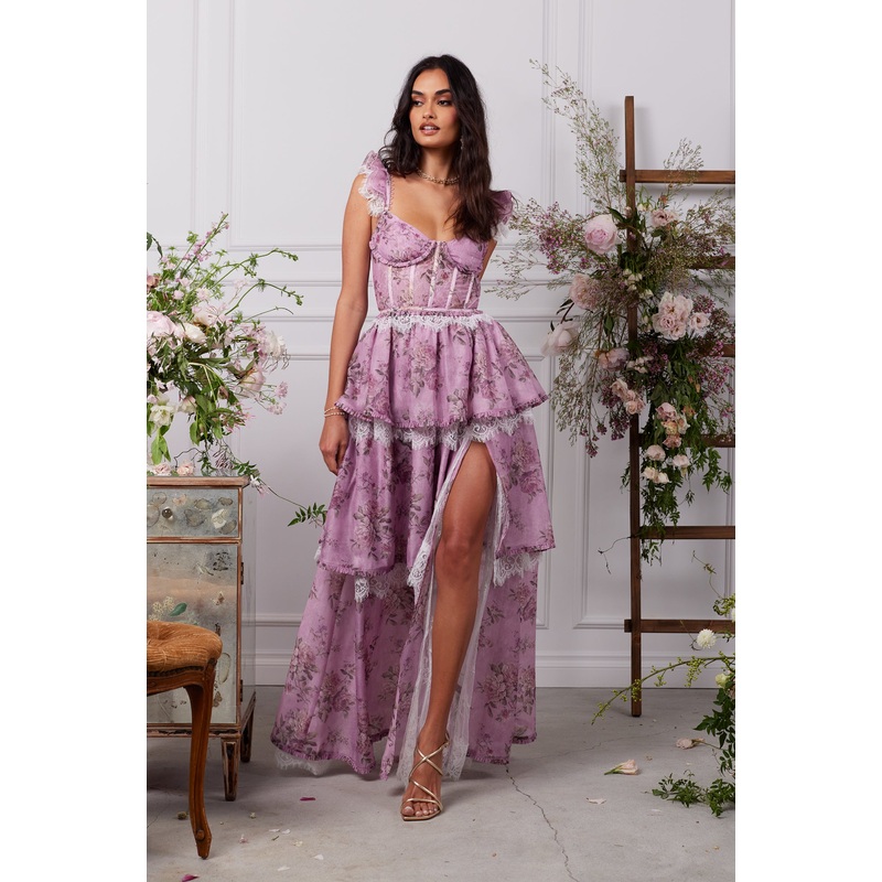 The Jolie Dress in Lilac Tapestry Rose