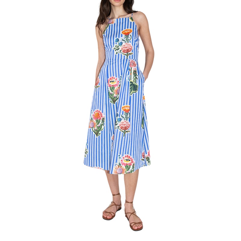 Goreti Cotton Midi Dress in California Garden